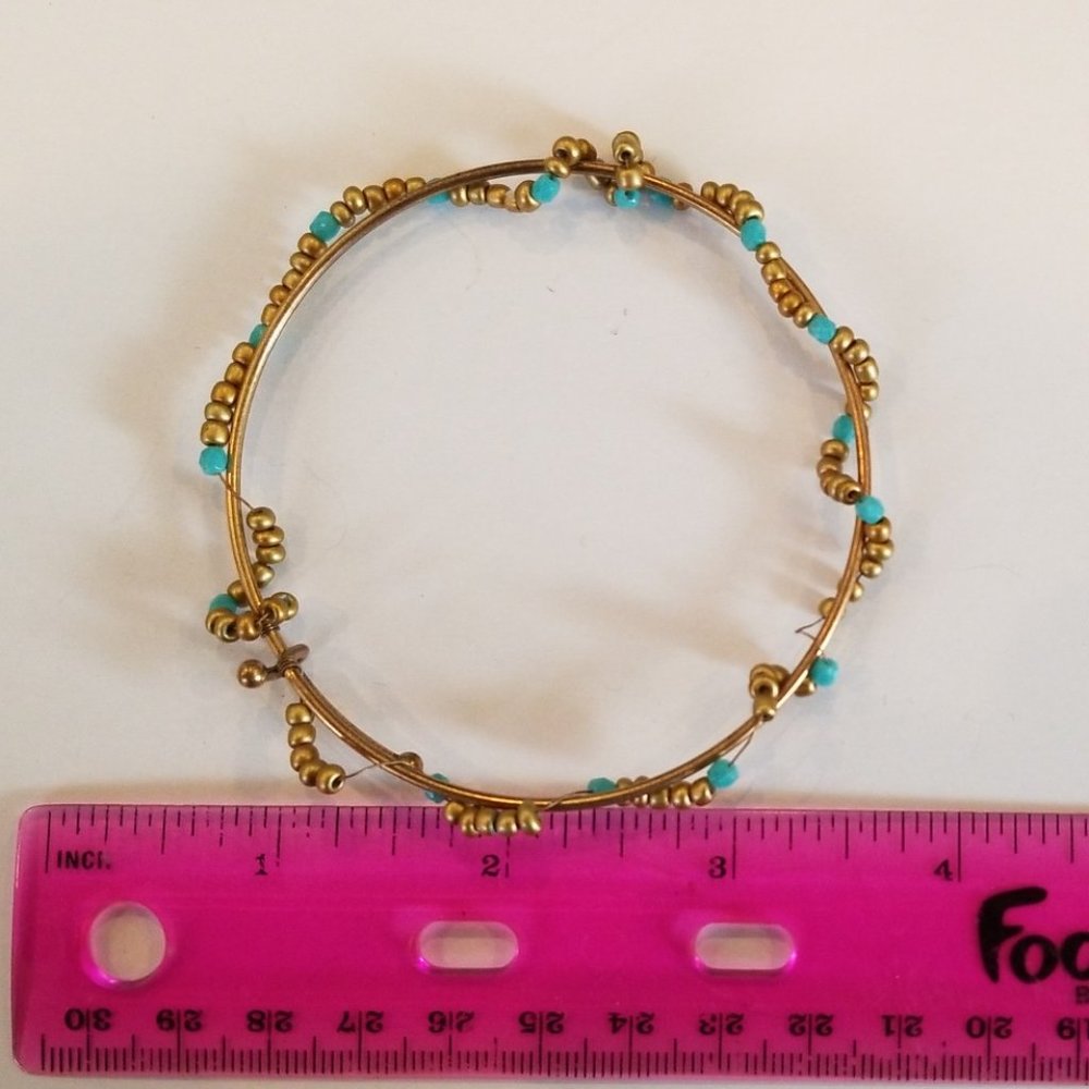 Turquoise Beaded Bangle Bracelet